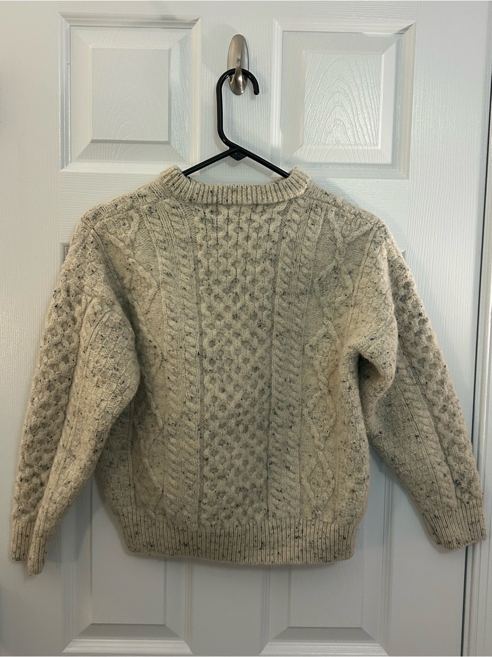 AranCrafts Ireland 100% Wool Fisherman Cable Knit Sweater Cream Size M - Picture 2 of 13